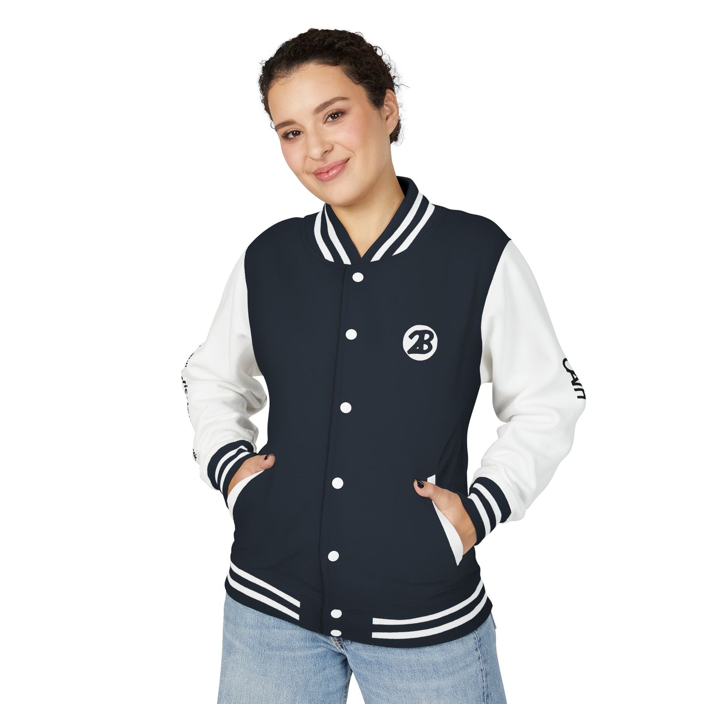 Unisex OATH Heavyweight Letterman Jacket - Red and White Classic Style with Text Design