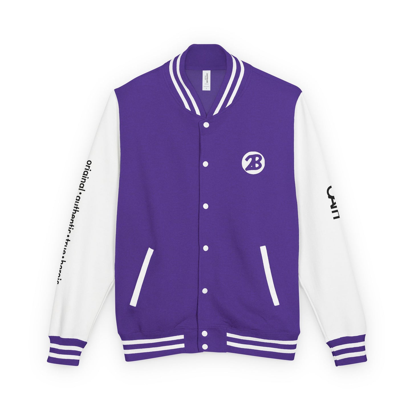 Unisex OATH Heavyweight Letterman Jacket - Red and White Classic Style with Text Design