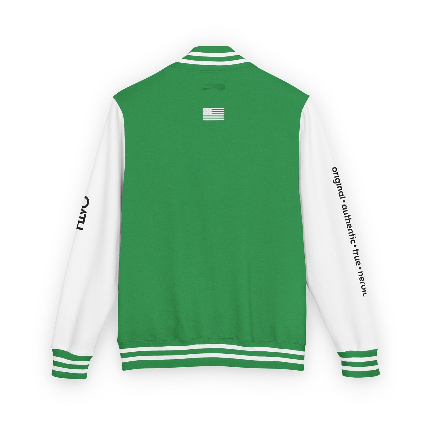 Unisex OATH Heavyweight Letterman Jacket - Red and White Classic Style with Text Design