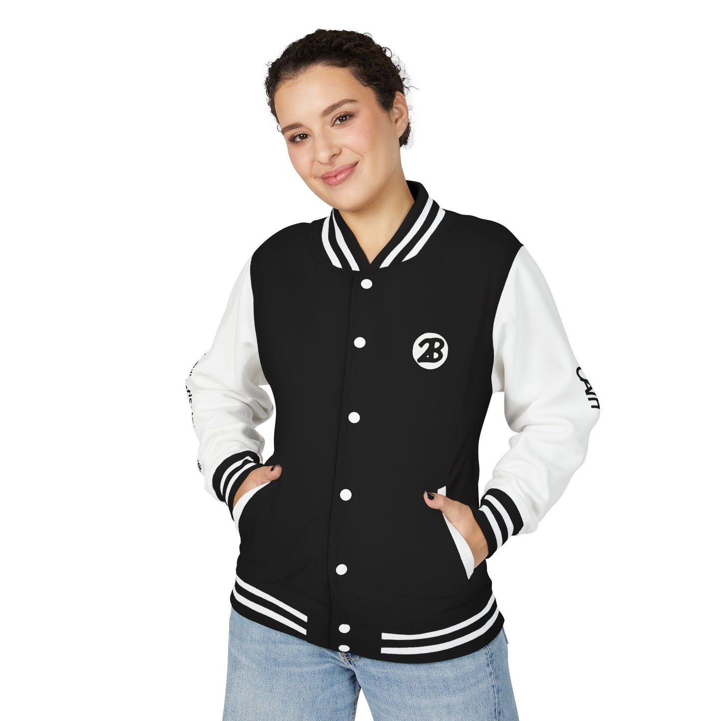 Unisex OATH Heavyweight Letterman Jacket - Red and White Classic Style with Text Design