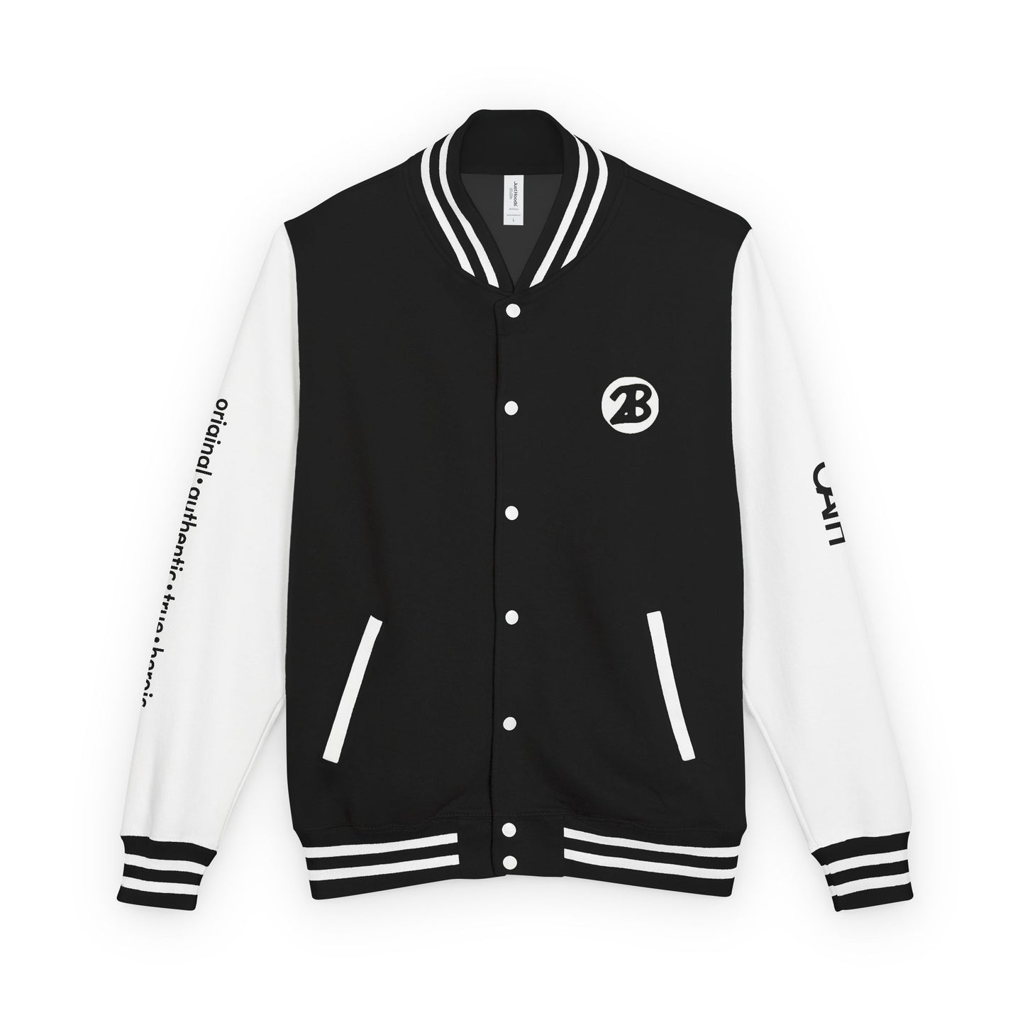 Unisex OATH Heavyweight Letterman Jacket - Red and White Classic Style with Text Design