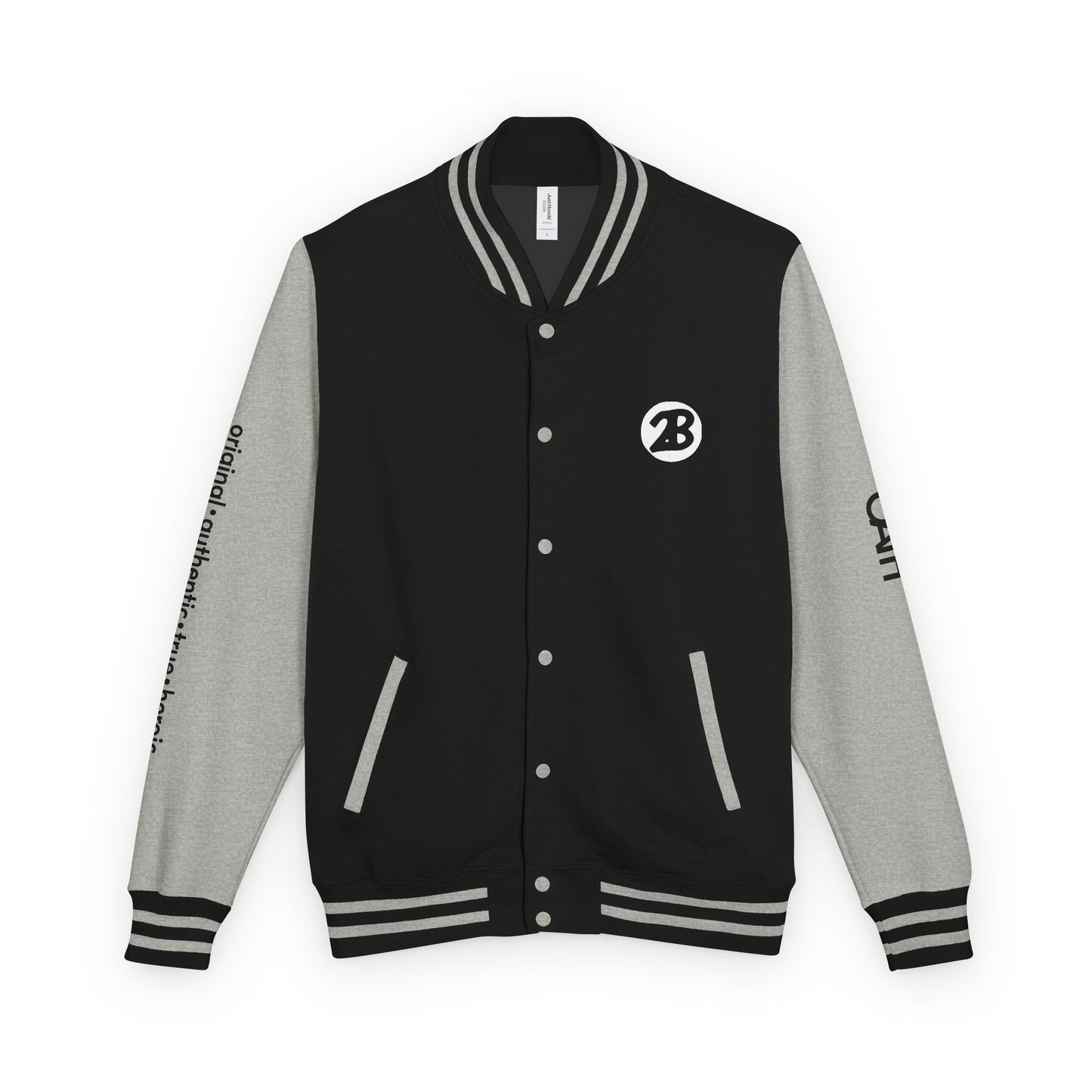 Unisex OATH Heavyweight Letterman Jacket - Red and White Classic Style with Text Design