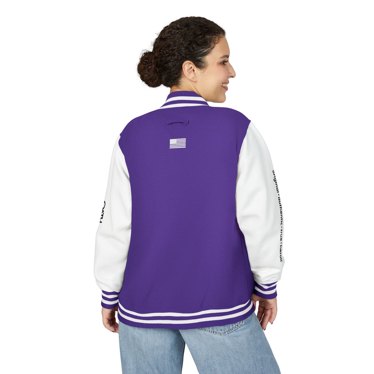 Unisex OATH Heavyweight Letterman Jacket - Red and White Classic Style with Text Design