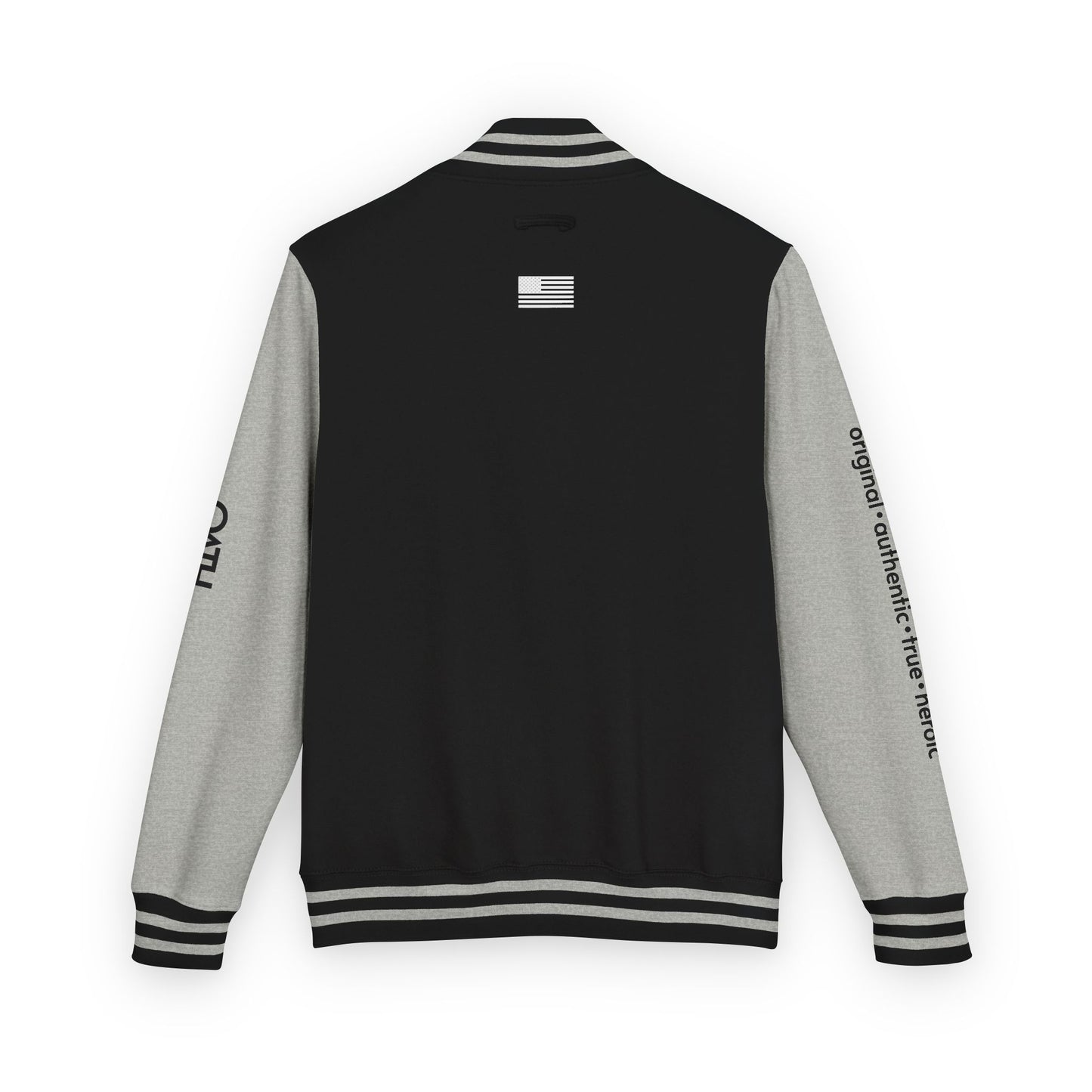 Unisex OATH Heavyweight Letterman Jacket - Red and White Classic Style with Text Design