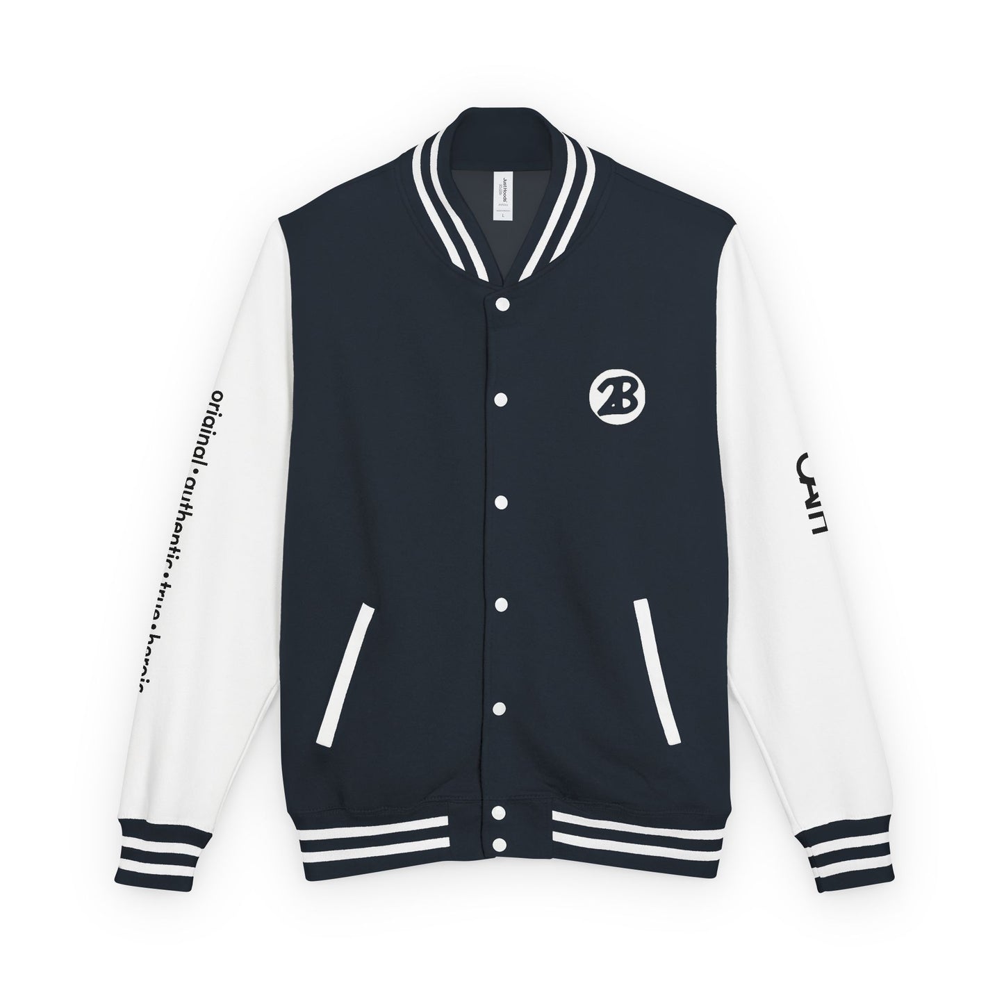 Unisex OATH Heavyweight Letterman Jacket - Red and White Classic Style with Text Design