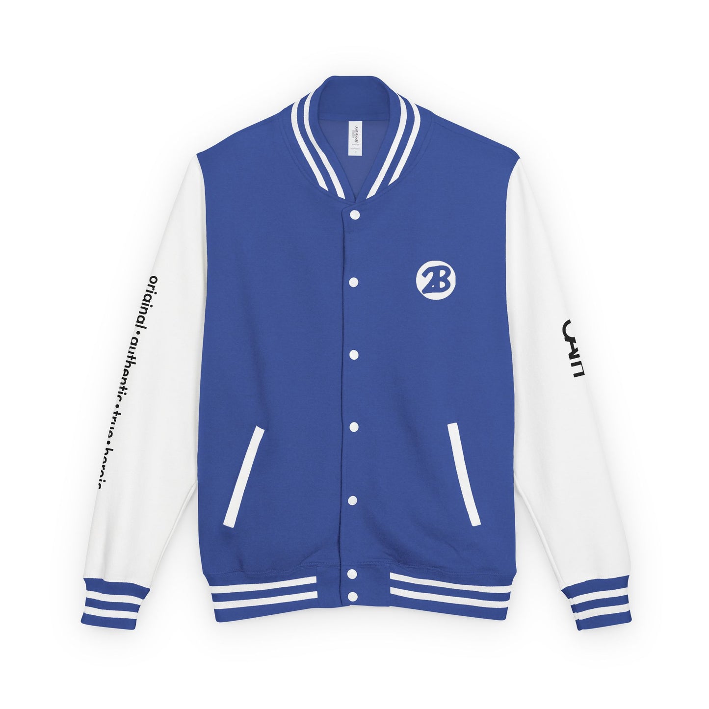 Unisex OATH Heavyweight Letterman Jacket - Red and White Classic Style with Text Design