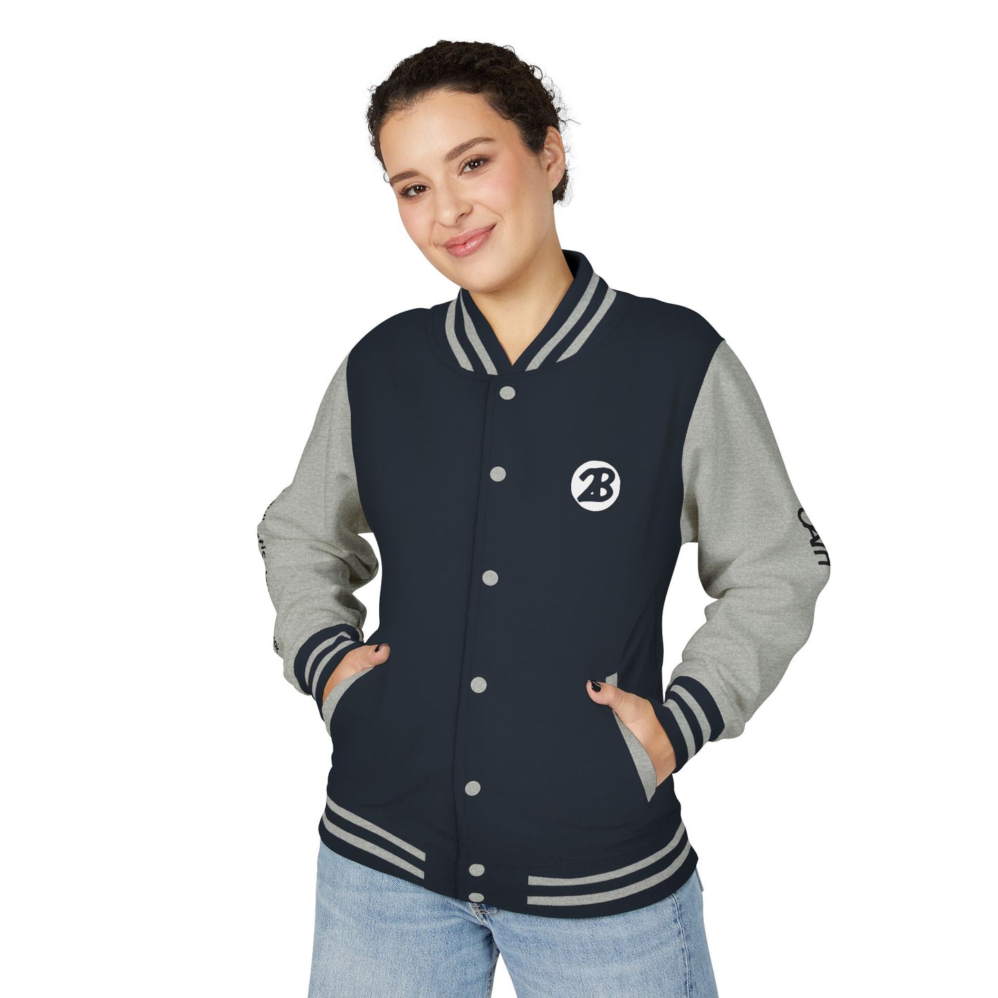 Unisex OATH Heavyweight Letterman Jacket - Red and White Classic Style with Text Design