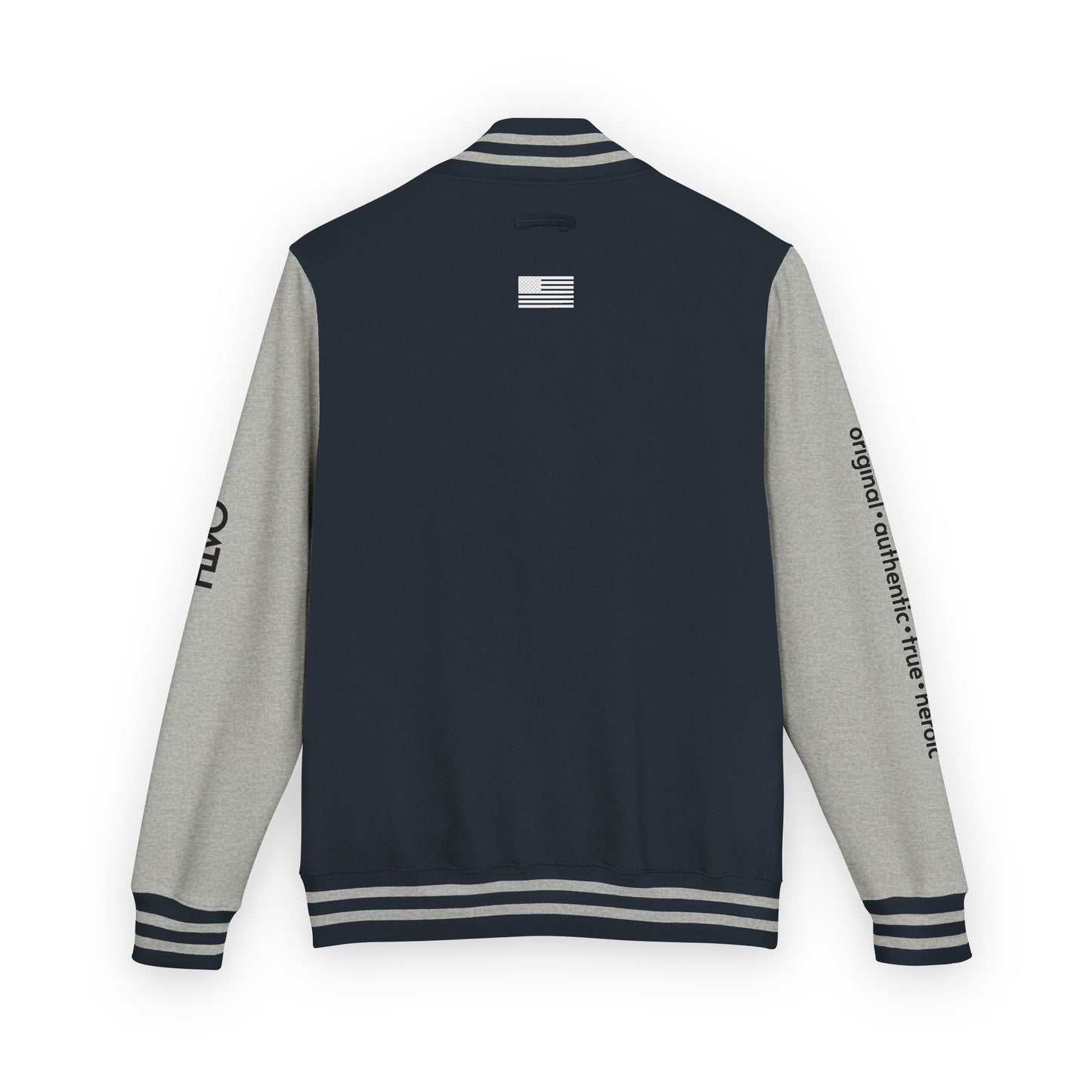 Unisex OATH Heavyweight Letterman Jacket - Red and White Classic Style with Text Design