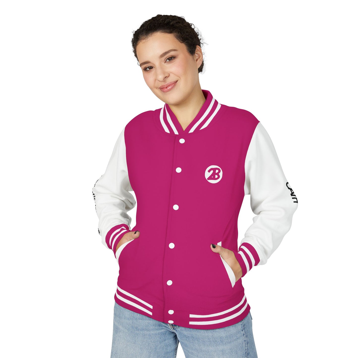 Unisex OATH Heavyweight Letterman Jacket - Red and White Classic Style with Text Design