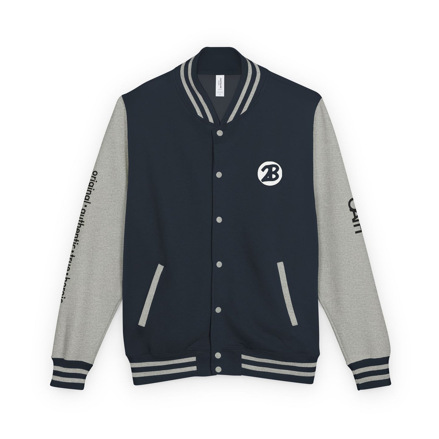 Unisex OATH Heavyweight Letterman Jacket - Red and White Classic Style with Text Design