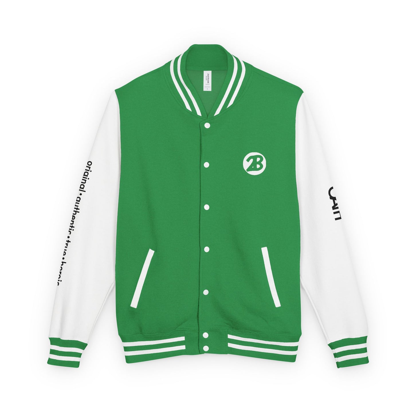Unisex OATH Heavyweight Letterman Jacket - Red and White Classic Style with Text Design
