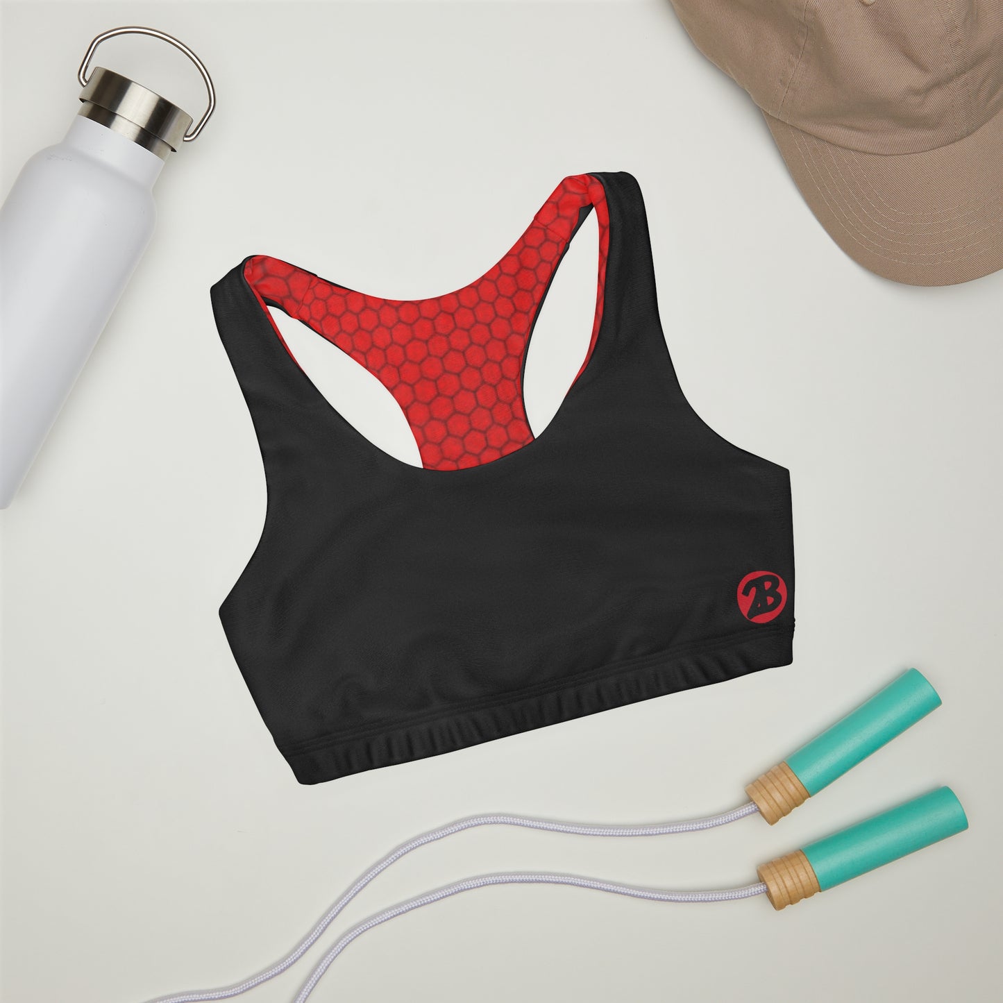 OATH Girls' Double Lined Seamless Sports Bra BLKRD