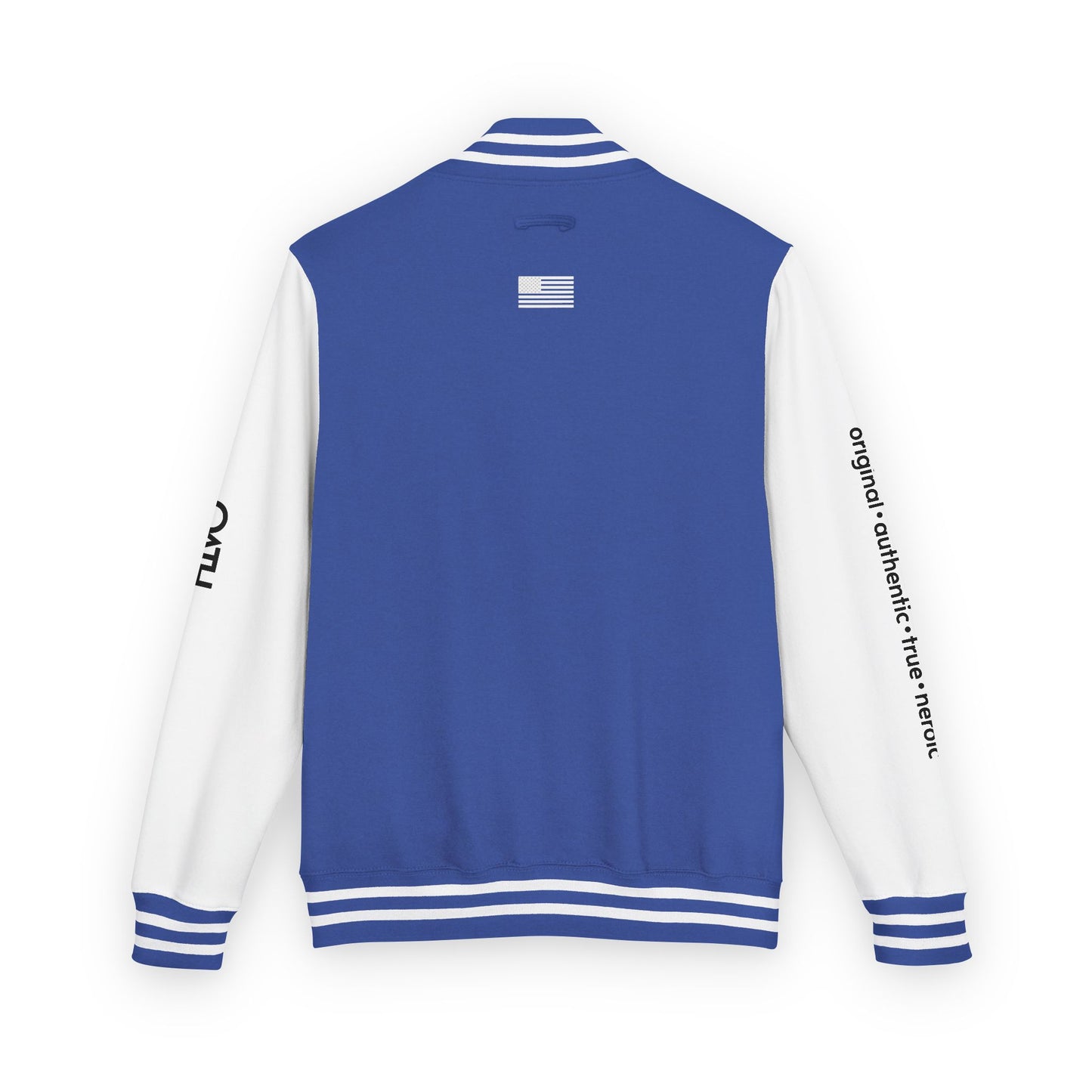Unisex OATH Heavyweight Letterman Jacket - Red and White Classic Style with Text Design