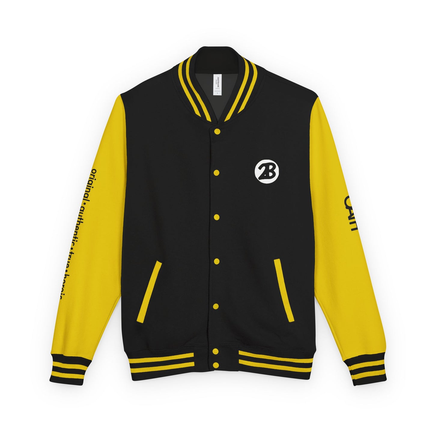 Unisex OATH Heavyweight Letterman Jacket - Red and White Classic Style with Text Design