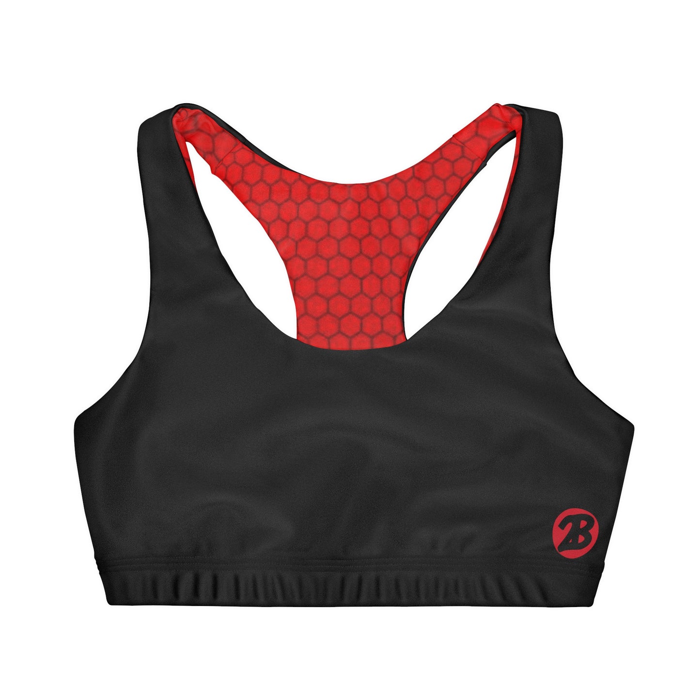 OATH Girls' Double Lined Seamless Sports Bra BLKRD
