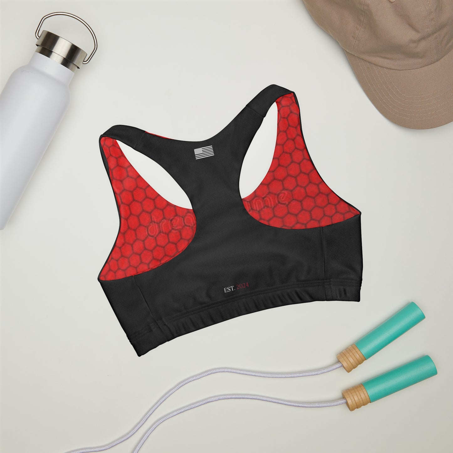 OATH Girls' Double Lined Seamless Sports Bra BLKRD