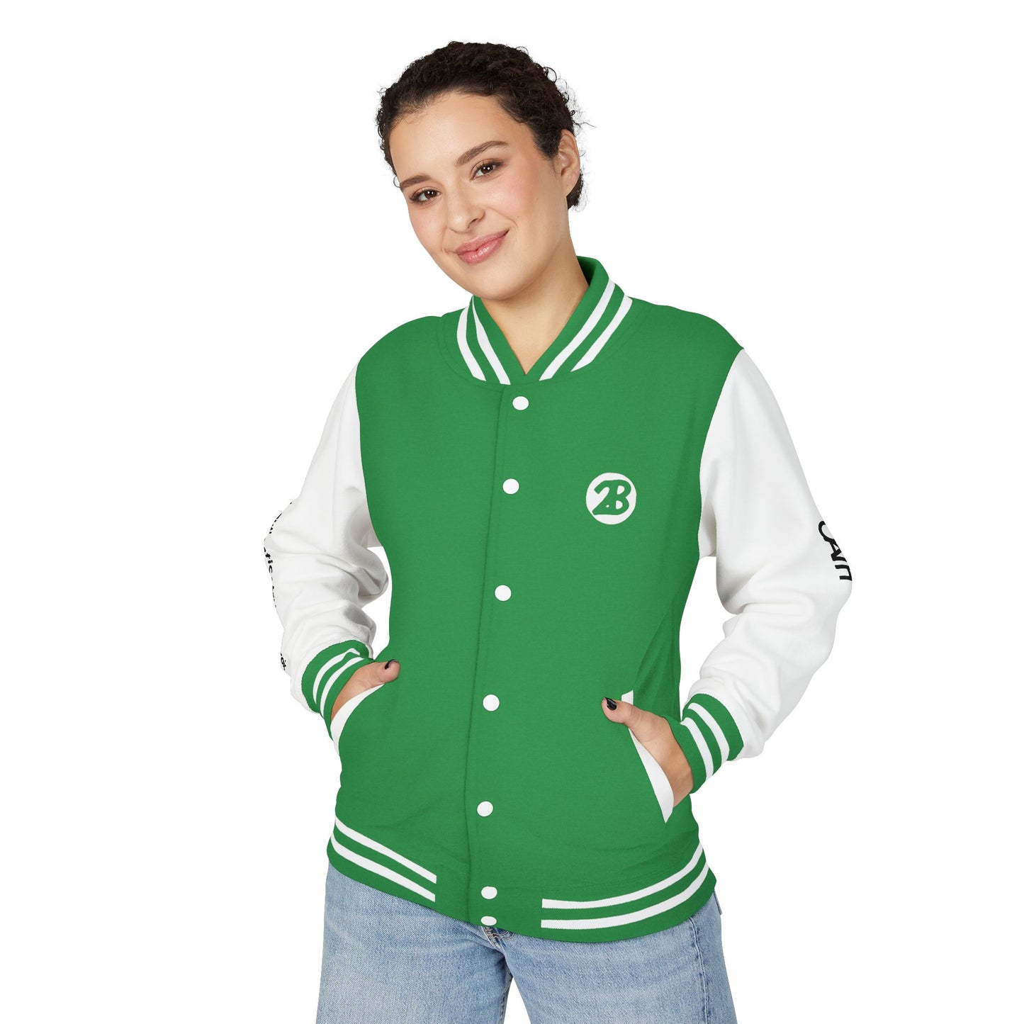 Unisex OATH Heavyweight Letterman Jacket - Red and White Classic Style with Text Design