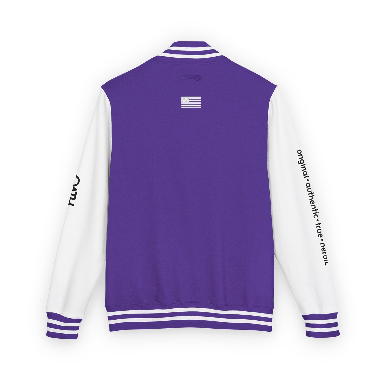 Unisex OATH Heavyweight Letterman Jacket - Red and White Classic Style with Text Design