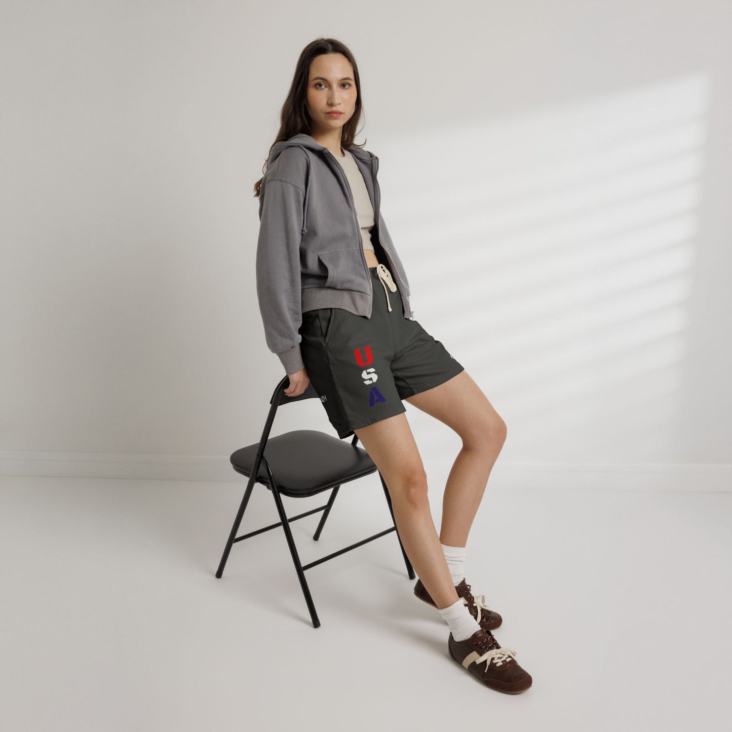 OATH - USA Vertical Graphic Sweat Shorts — Patriotic Fleece Lounge Shorts