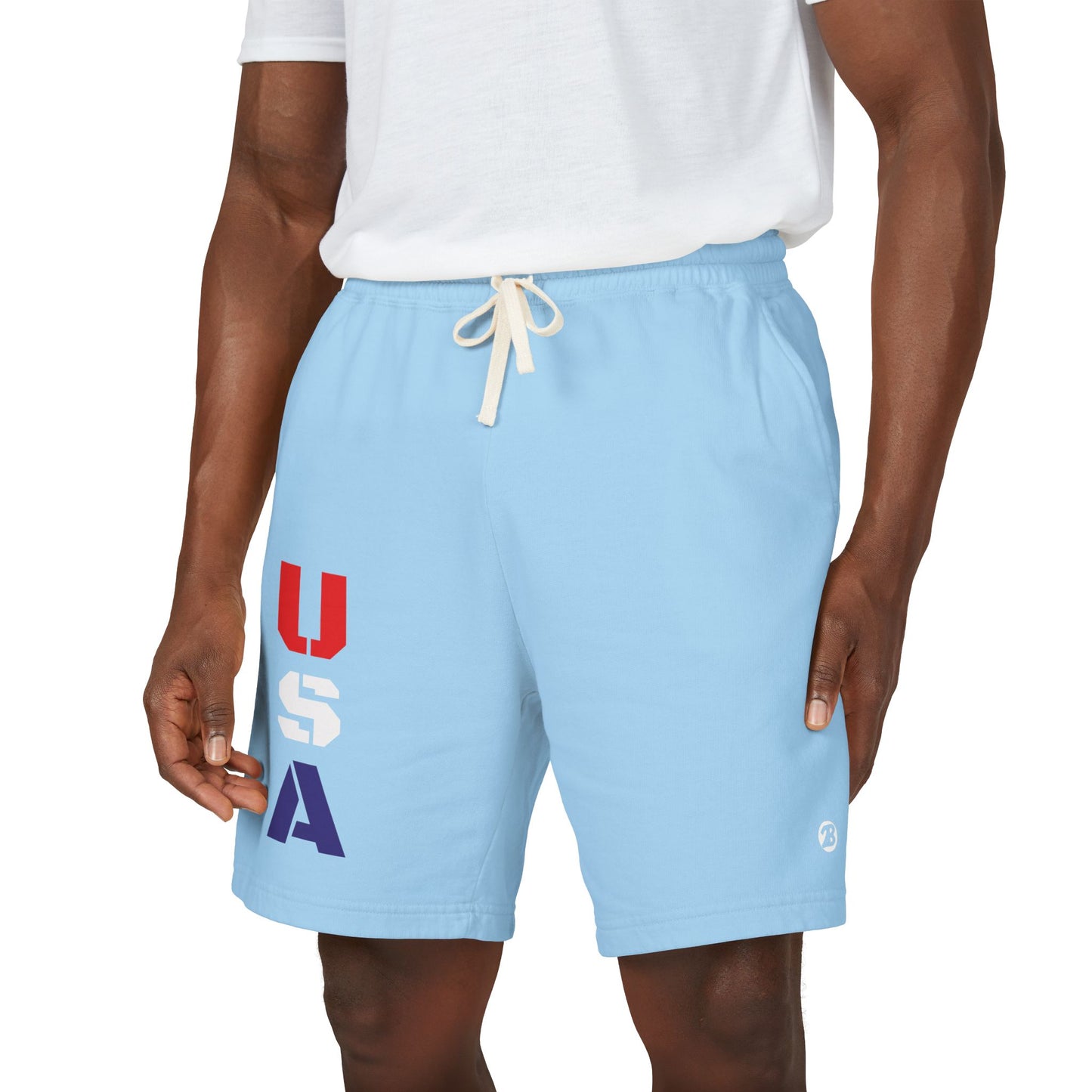 OATH - USA Vertical Graphic Sweat Shorts — Patriotic Fleece Lounge Shorts