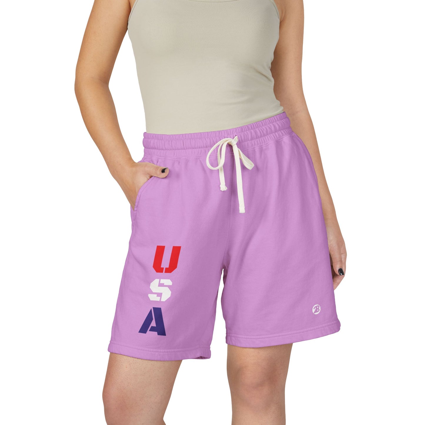 OATH - USA Vertical Graphic Sweat Shorts — Patriotic Fleece Lounge Shorts