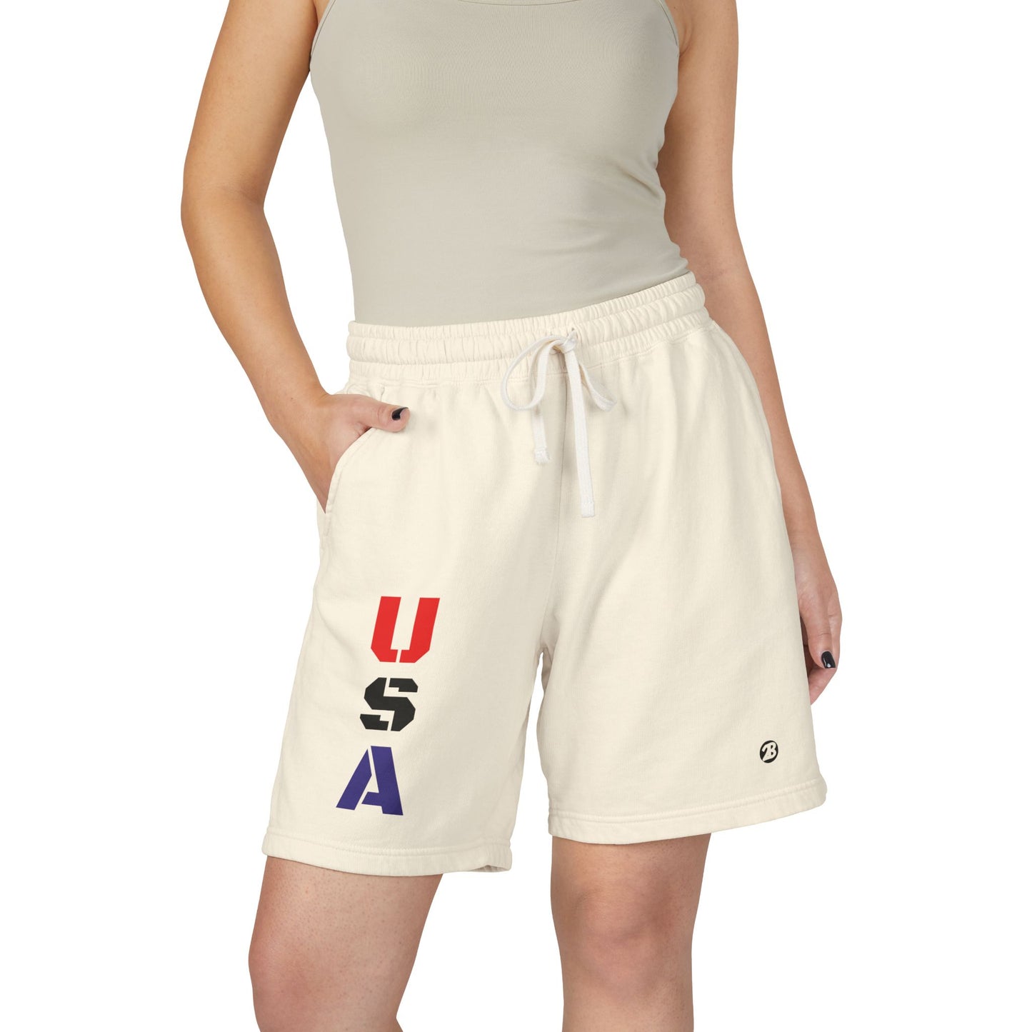 OATH - USA Vertical Graphic Sweat Shorts — Patriotic Fleece Lounge Shorts