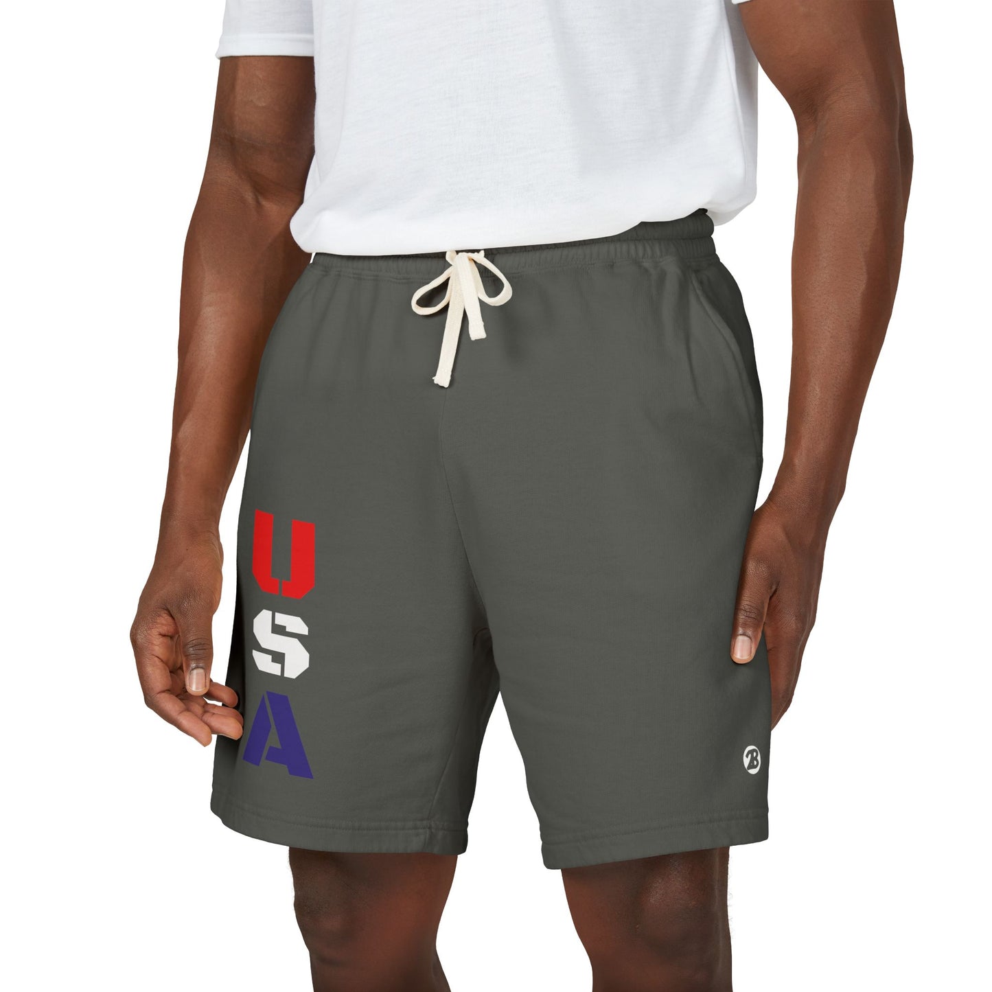 OATH - USA Vertical Graphic Sweat Shorts — Patriotic Fleece Lounge Shorts