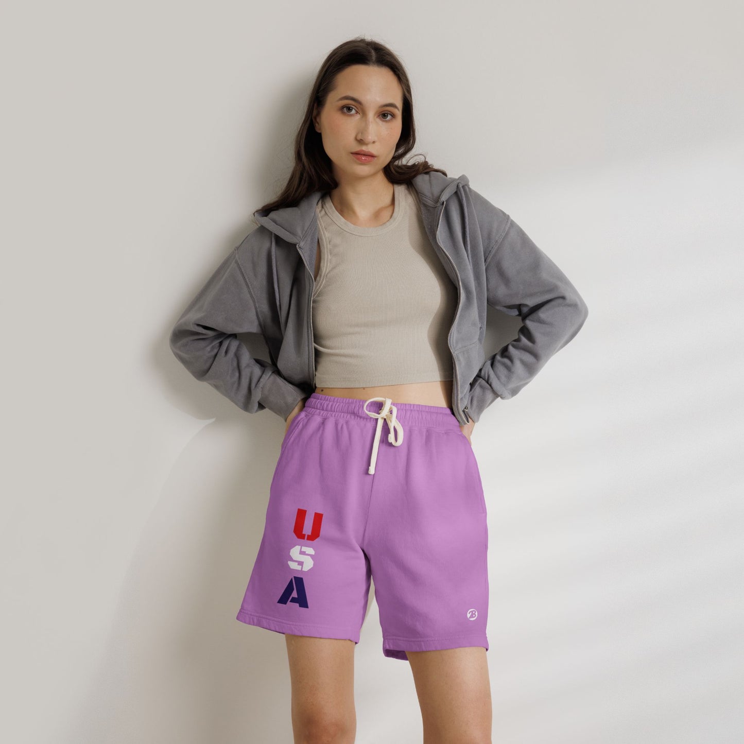 OATH - USA Vertical Graphic Sweat Shorts — Patriotic Fleece Lounge Shorts