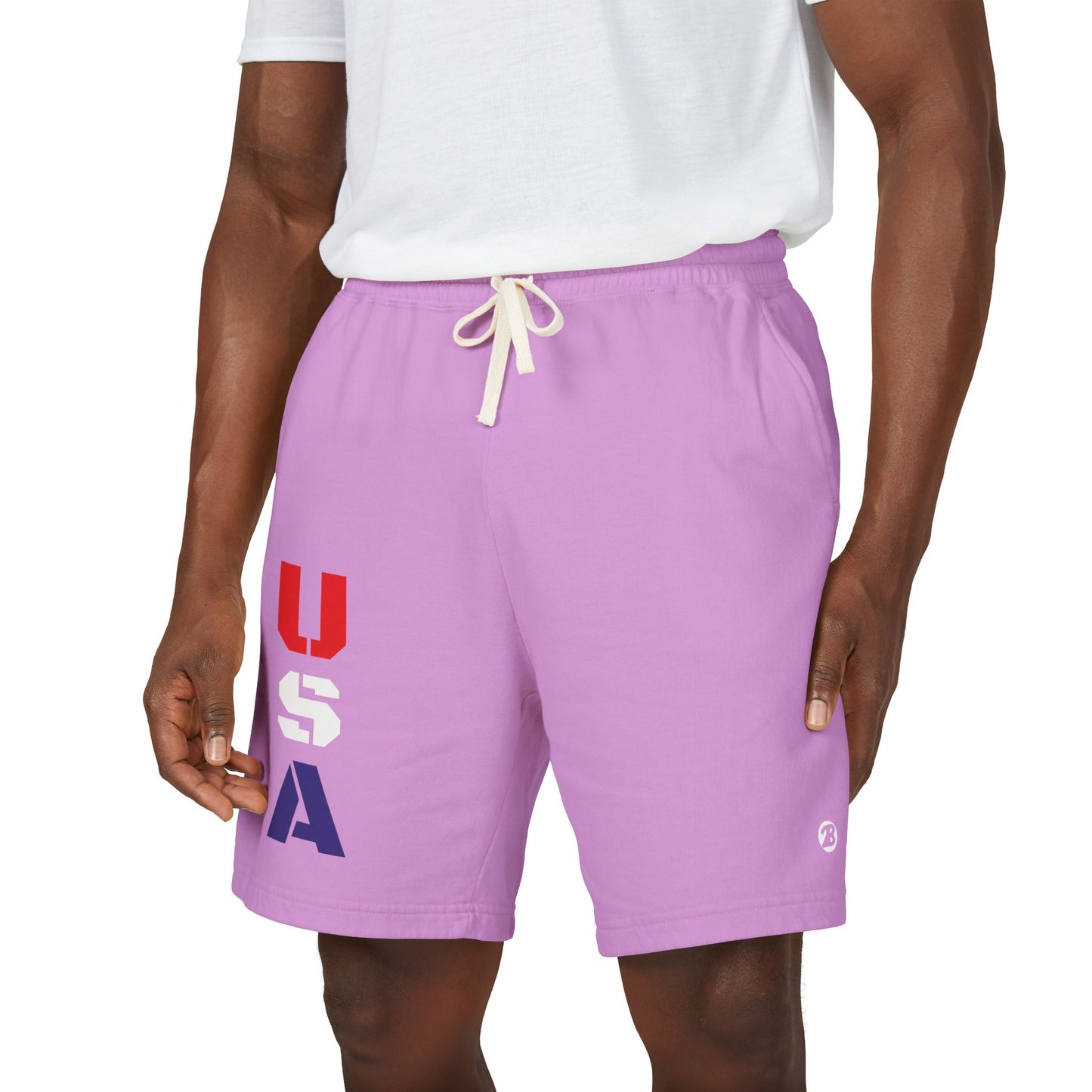 OATH - USA Vertical Graphic Sweat Shorts — Patriotic Fleece Lounge Shorts