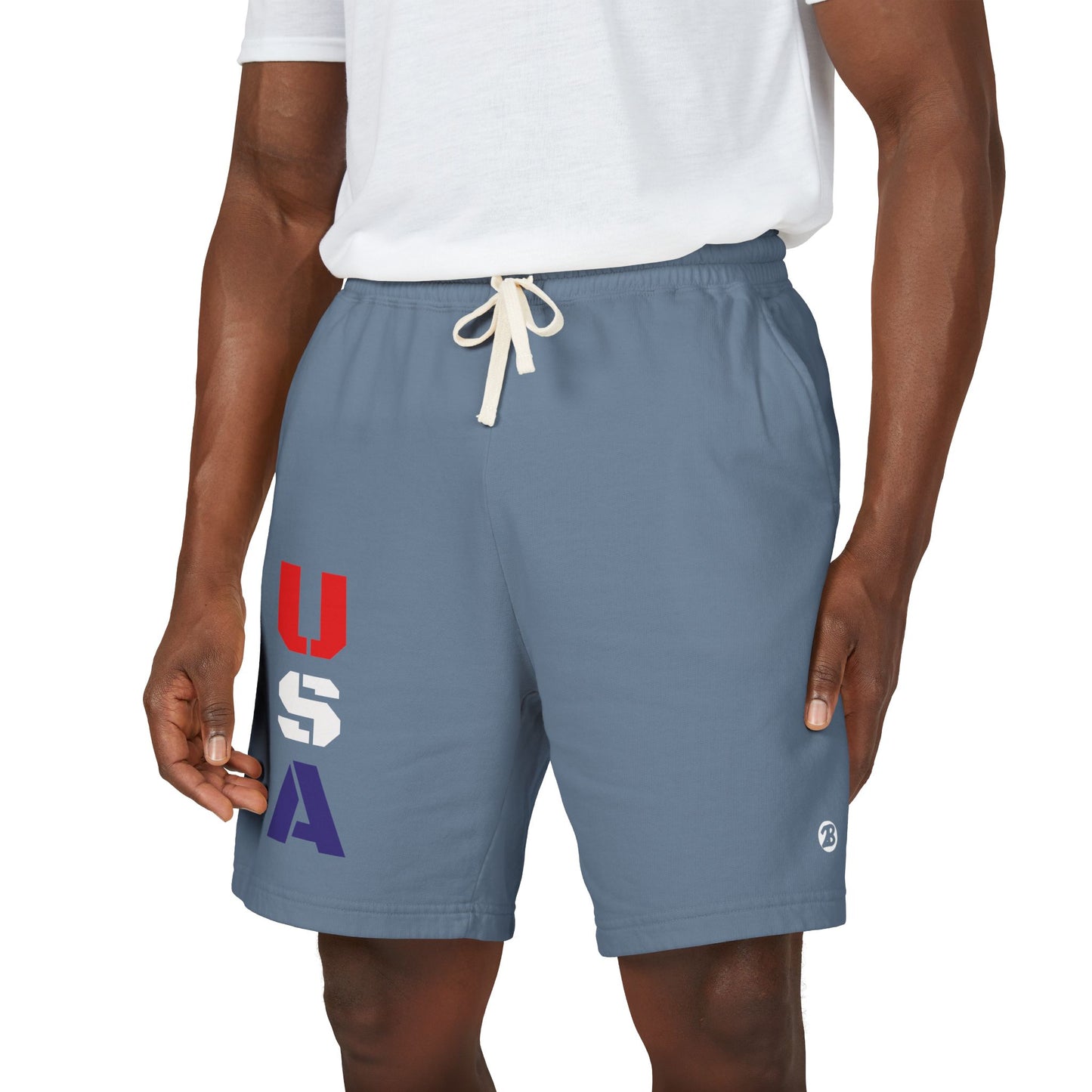 OATH - USA Vertical Graphic Sweat Shorts — Patriotic Fleece Lounge Shorts