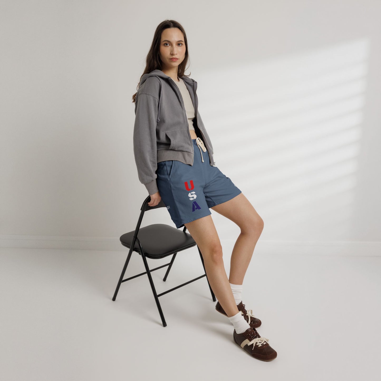 OATH - USA Vertical Graphic Sweat Shorts — Patriotic Fleece Lounge Shorts