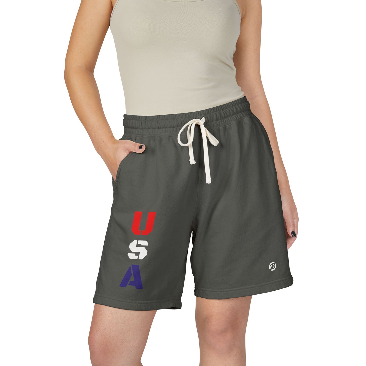 OATH - USA Vertical Graphic Sweat Shorts — Patriotic Fleece Lounge Shorts