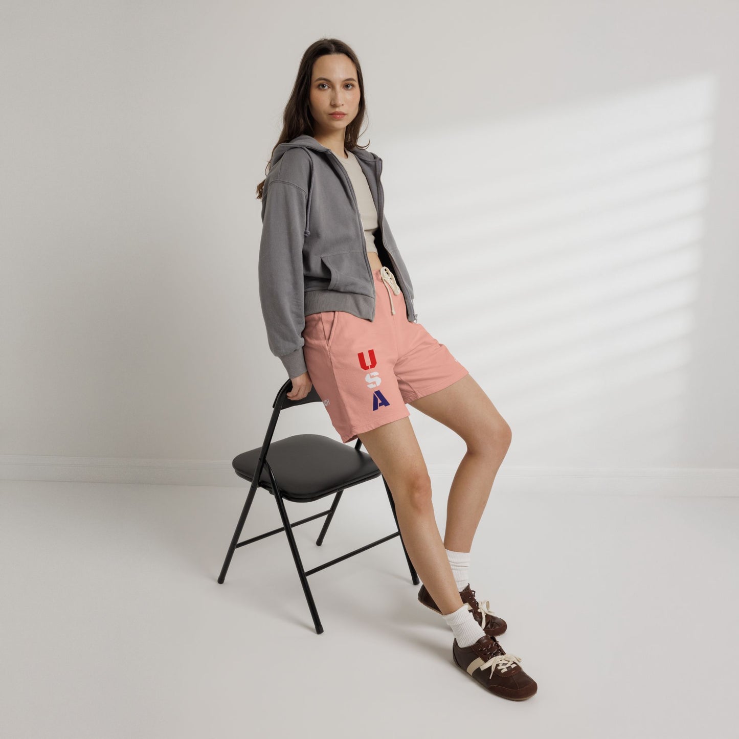 OATH - USA Vertical Graphic Sweat Shorts — Patriotic Fleece Lounge Shorts