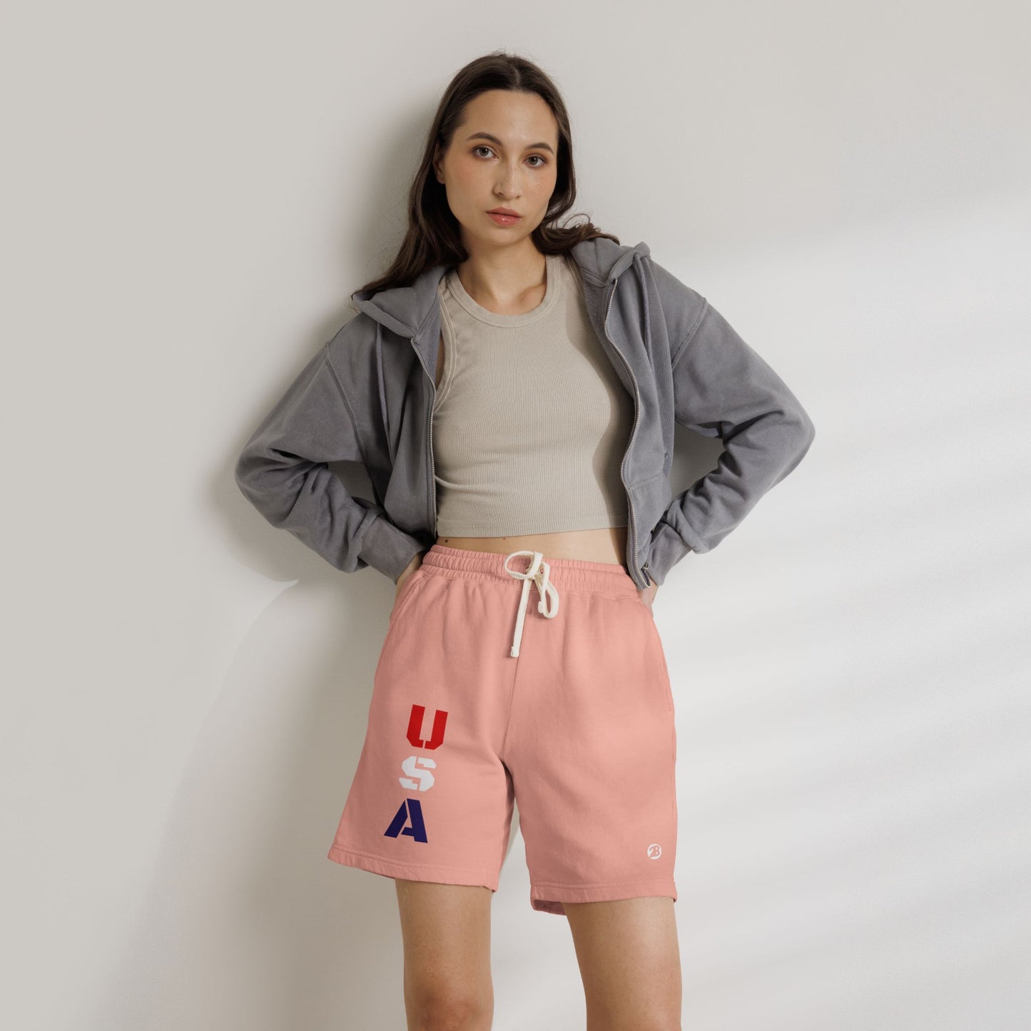 OATH - USA Vertical Graphic Sweat Shorts — Patriotic Fleece Lounge Shorts