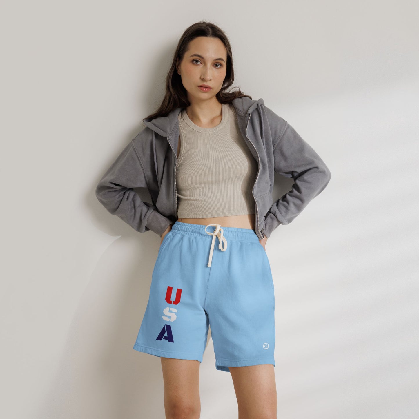 OATH - USA Vertical Graphic Sweat Shorts — Patriotic Fleece Lounge Shorts