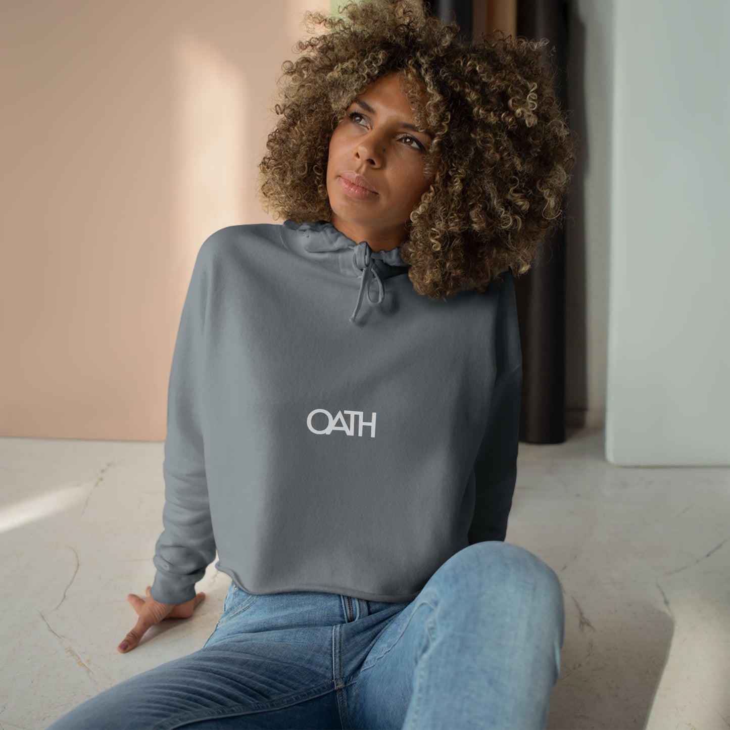 Minimalist OATH Crop Hoodie - Stylish, Casual Women's Wear