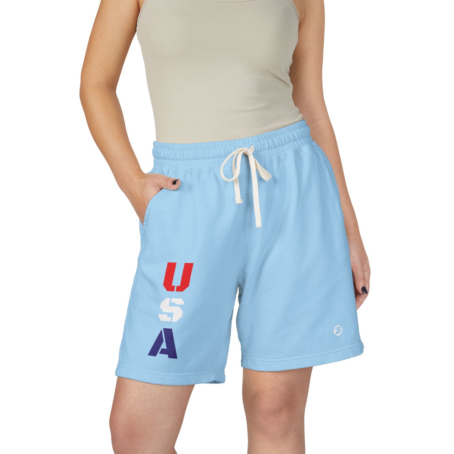 OATH - USA Vertical Graphic Sweat Shorts — Patriotic Fleece Lounge Shorts
