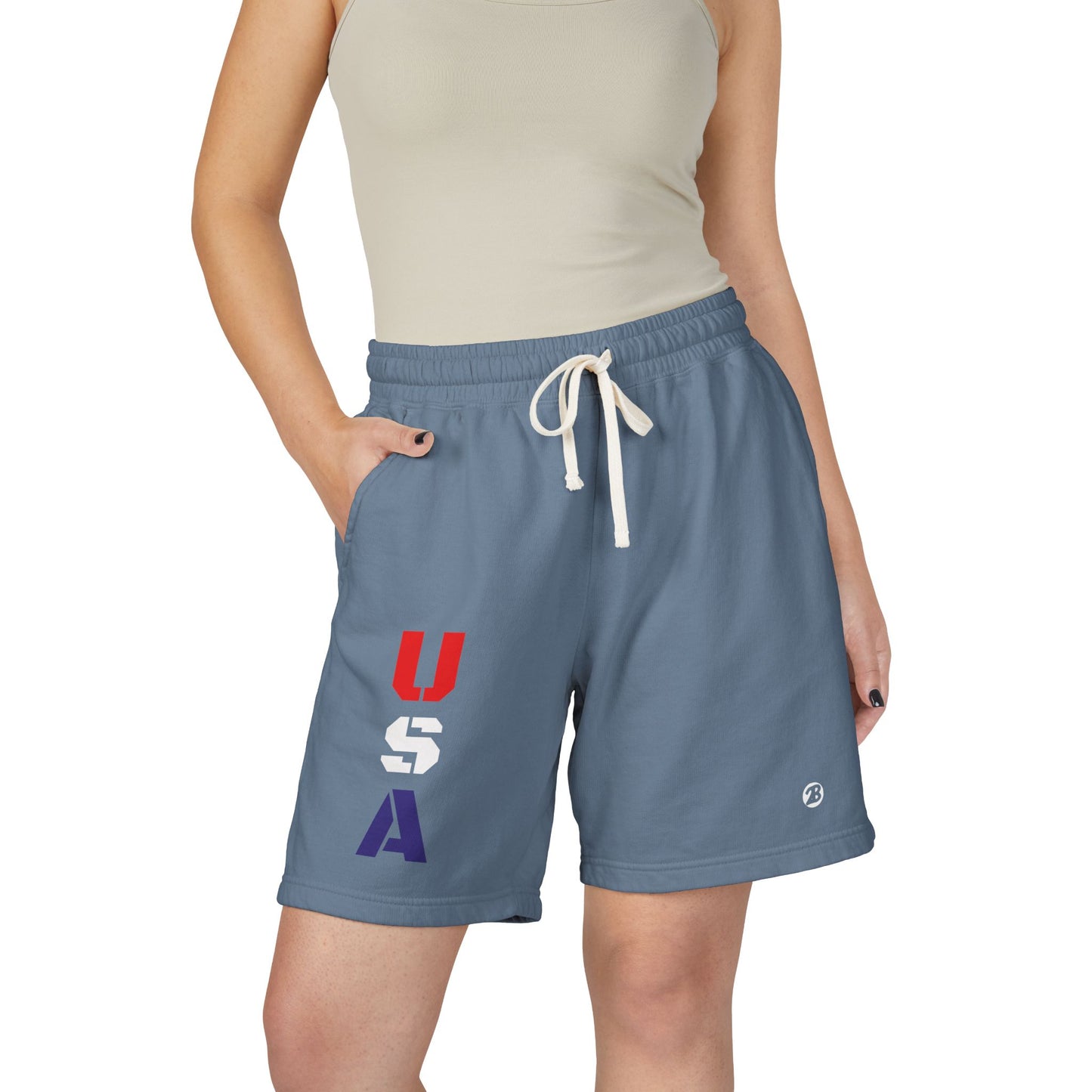 OATH - USA Vertical Graphic Sweat Shorts — Patriotic Fleece Lounge Shorts