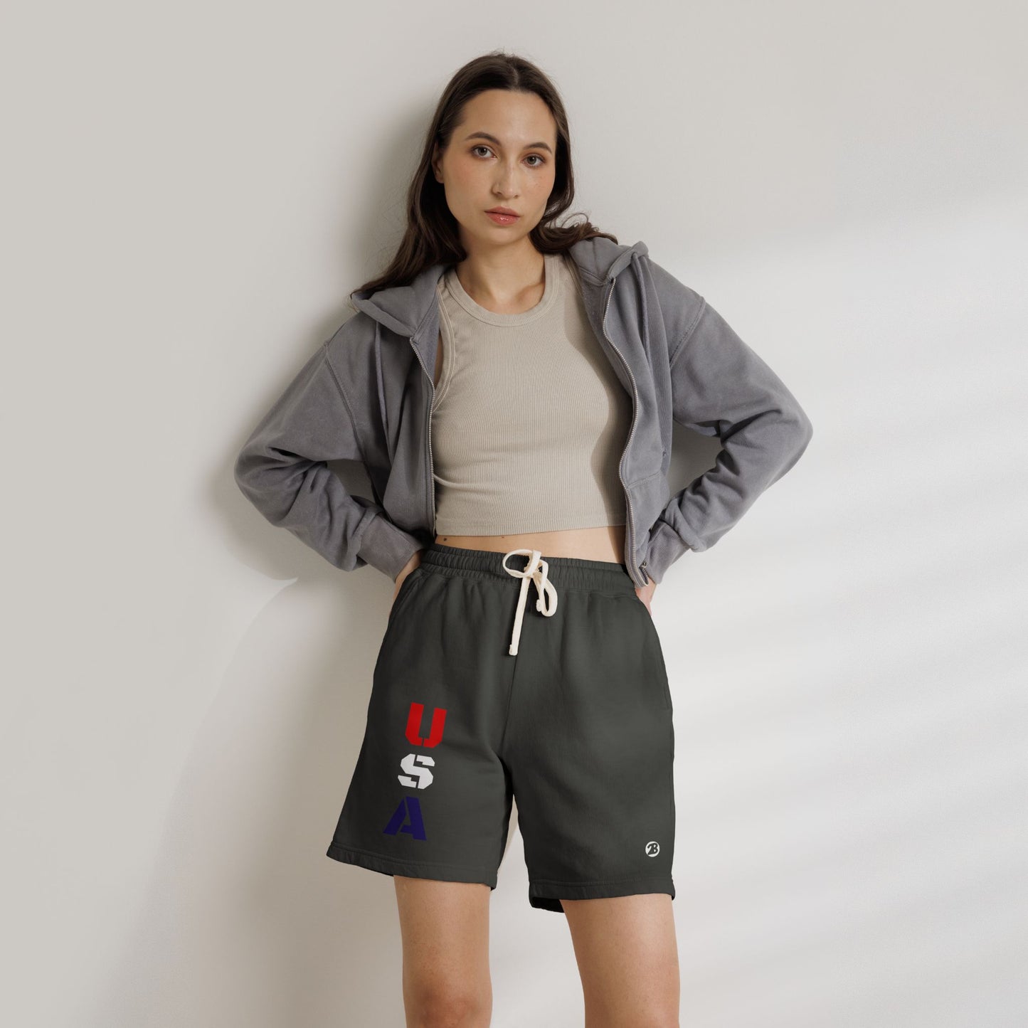 OATH - USA Vertical Graphic Sweat Shorts — Patriotic Fleece Lounge Shorts