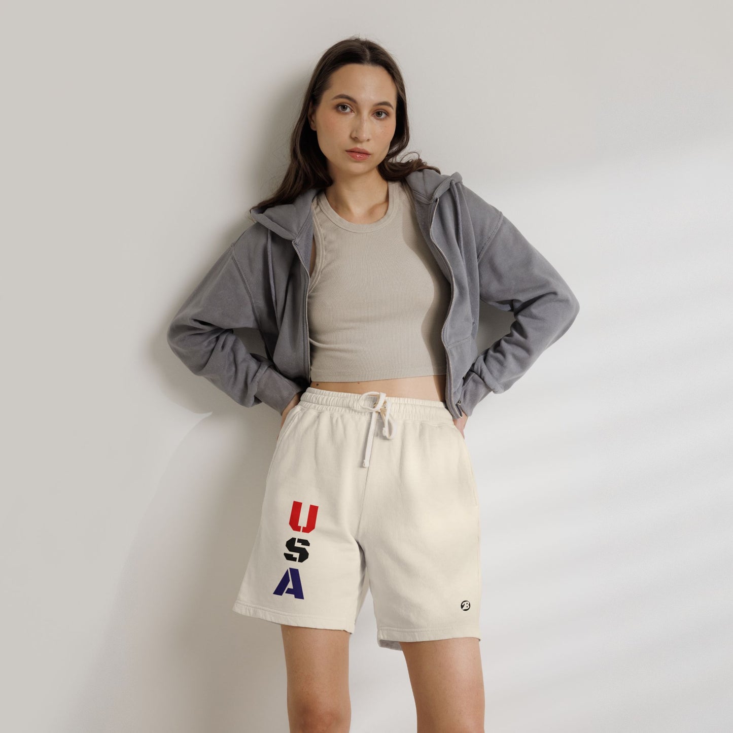 OATH - USA Vertical Graphic Sweat Shorts — Patriotic Fleece Lounge Shorts