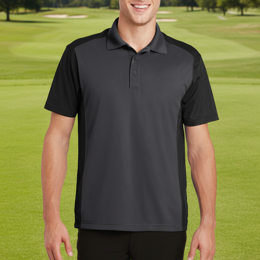 OATH Sport-Wick Colorblock Polo Shirt — Moisture-Wicking Golf & Work Polo